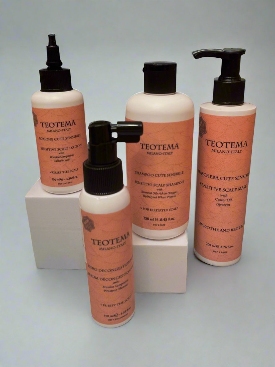 Rinkinys jautriai galvos odai